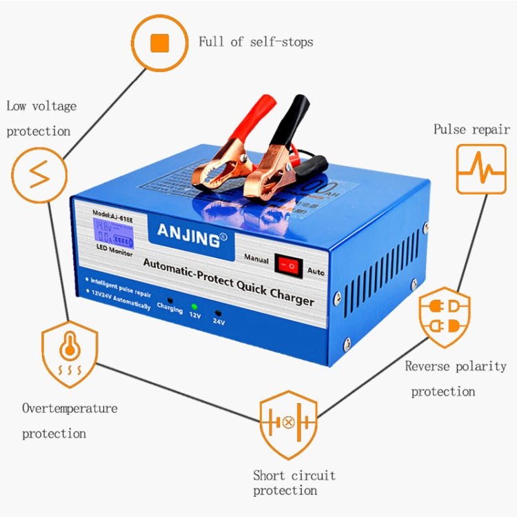 ANJING AJ-618E Battery Charger Car Battery Repairer, Model: UK Plug - Battery Charger by PMC TechLife | Online Shopping South Africa | PMC TechLife | Buy Now Pay Later Mobicred