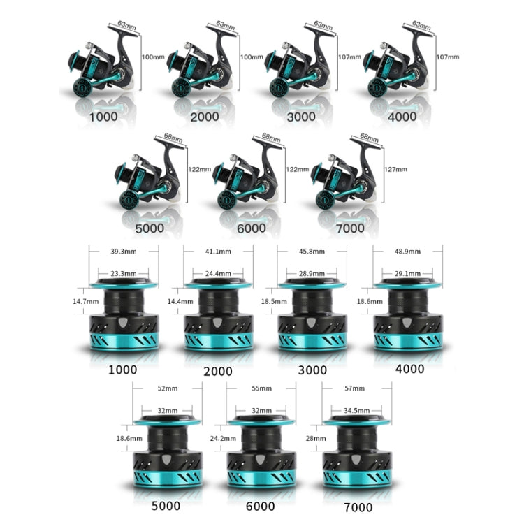 Metal Spinning Wheel CNC Rocker Throwing Rod Fish Wheel, Style: DK3000 (EVA Grip) - Fishing Reels by PMC TechLife | Online Shopping South Africa | PMC TechLife