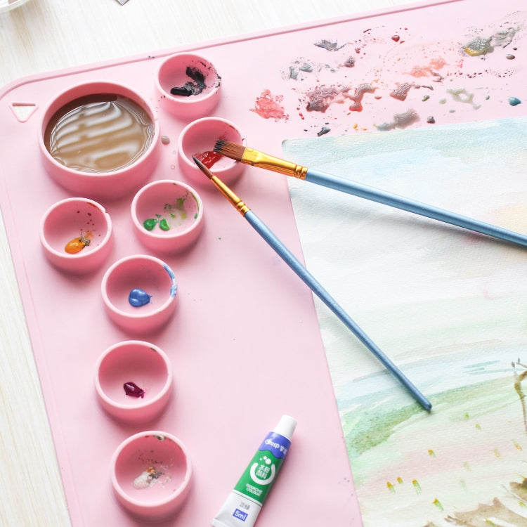 Silicone Children Drawing Pad Wipeable Washable Paint Palettes(Pink) - Art Supplies by PMC TechLife | Online Shopping South Africa | PMC TechLife