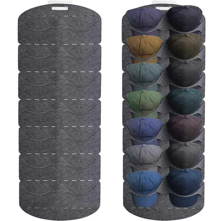 Felt Baseball Cap Display Stand Non-woven Hanging Storage Bag,Style: 14 Grids Double Row 3mm - Storage Bags by PMC TechLife | Online Shopping South Africa | PMC TechLife