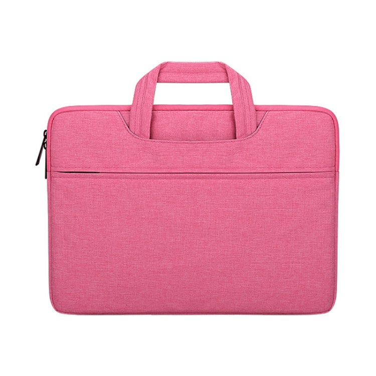 ST01 Large-Capacity Waterproof Shock-Absorbing Laptop Handbag, Size: 14.1-15.4 inches(Rose Pink) - 14.1 inch by PMC TechLife | Online Shopping South Africa | PMC TechLife | Buy Now Pay Later Mobicred