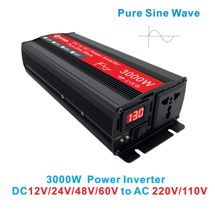 Gurxun Sine Wave Inverter 3000W 12/24/48/60V To 220V Car Boost Converter, Specification: 24V-220V -  by PMC TechLife | Online Shopping South Africa | PMC TechLife
