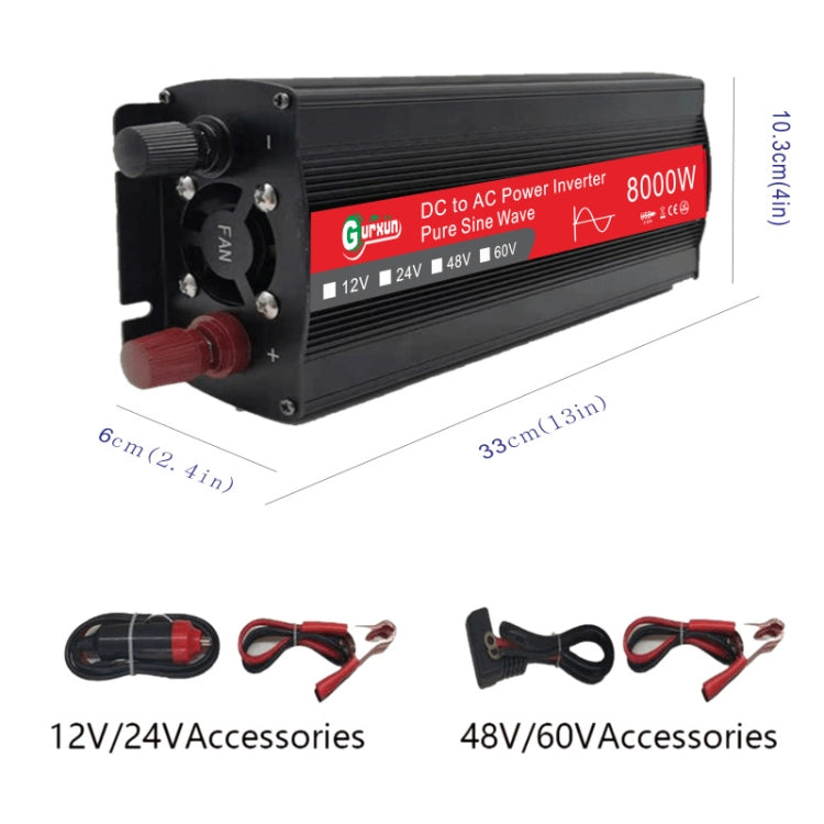 Gurxun 8000W High Power Household Car Sine Wave Inverter, Specification: 48V To 220V - free shipping - PMC TechLife - Order now!