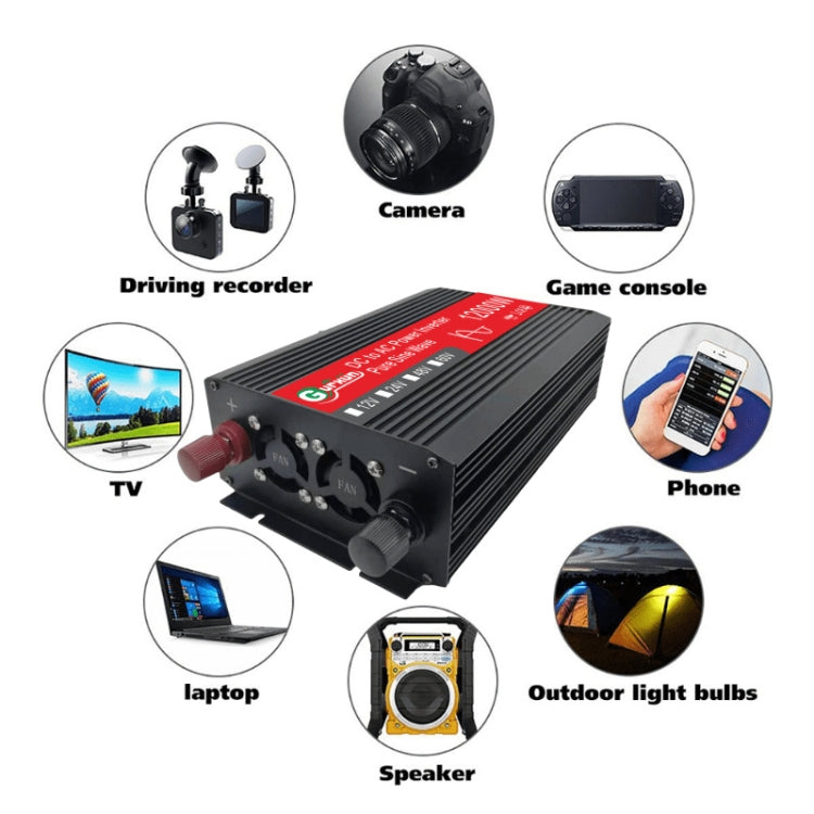 Gurxun 12000W High Power Household Car Sine Wave Inverter, Specification: 24V To 220V - Pure Sine Wave by PMC TechLife | Online Shopping South Africa | PMC TechLife | Buy Now Pay Later Mobicred