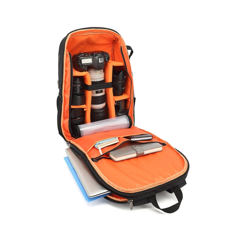 Oxford Cloth Waterproof Photography Backpack 17 Inch Laptop Backpack(Orange) - Backpack by PMC TechLife | Online Shopping South Africa | PMC TechLife | Buy Now Pay Later Mobicred