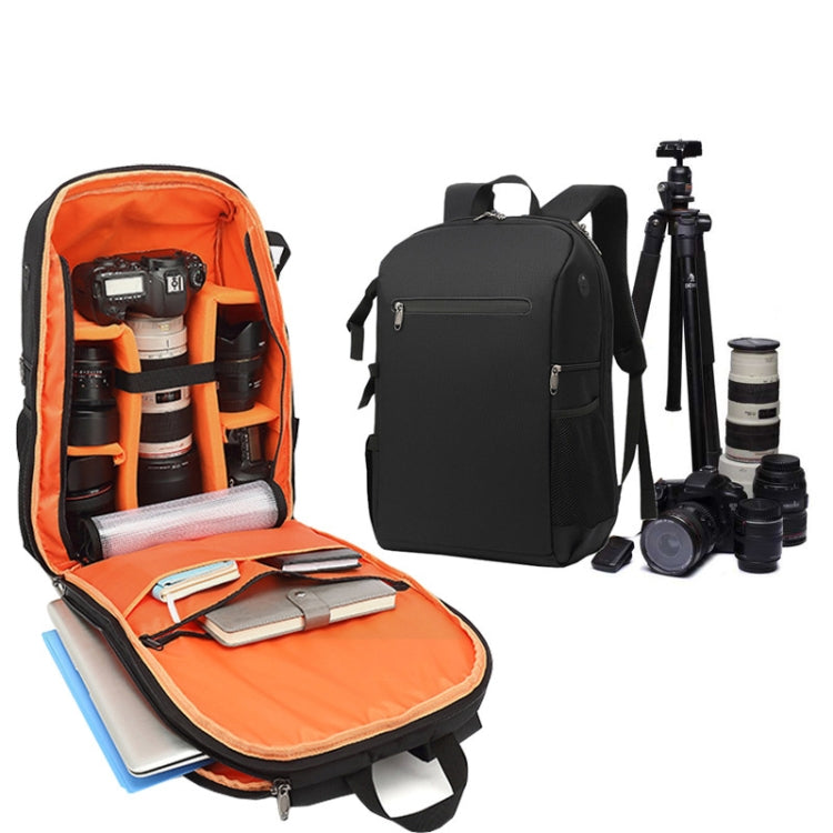 Oxford Cloth Waterproof Photography Backpack 17 Inch Laptop Backpack(Orange) - Backpack by PMC TechLife | Online Shopping South Africa | PMC TechLife | Buy Now Pay Later Mobicred