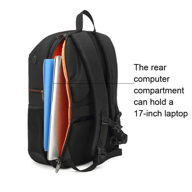 Oxford Cloth Waterproof Photography Backpack 17 Inch Laptop Backpack(Orange) - Backpack by PMC TechLife | Online Shopping South Africa | PMC TechLife | Buy Now Pay Later Mobicred