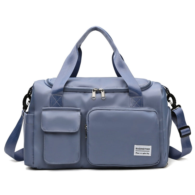 B-X336 Large Capacity Waterproof Travel Gym Bag Luggage Bag, Size: L(Fog Blue) - Travel Bags by PMC TechLife | Online Shopping South Africa | PMC TechLife