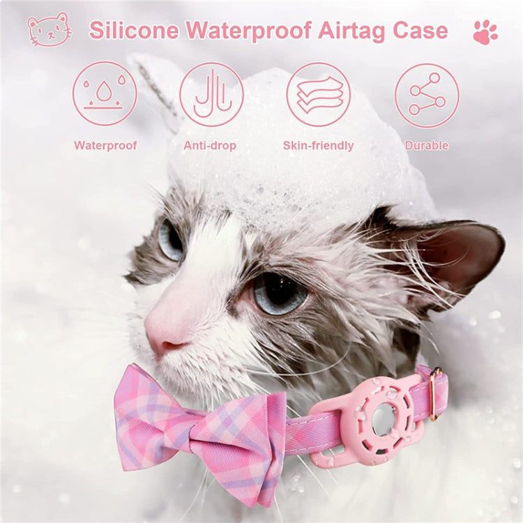 Pet Tracker Collar Insert Buckle Bow Collar For AirTag(Deep Blue) - Pet Series by PMc TechLife | Online Shopping South Africa | PMc TechLife | Buy Now Pay Later Mobicred