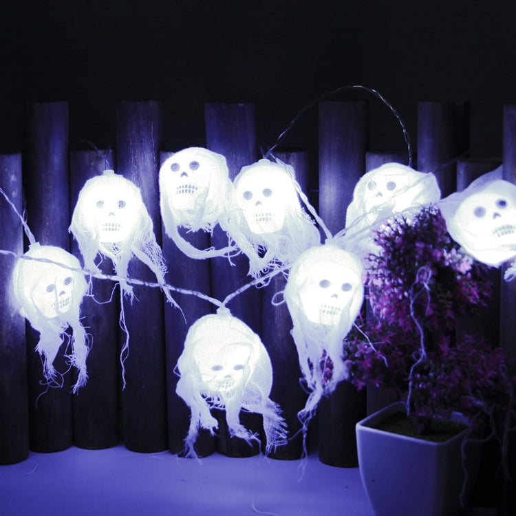 Halloween LED White Yarn Skull Ghost Festival Horror Atmosphere Decorative Lights, Style: 5m 20 Lights (White) - Halloween Decoration Lamps by PMC TechLife | Online Shopping South Africa | PMC TechLife | Buy Now Pay Later Mobicred