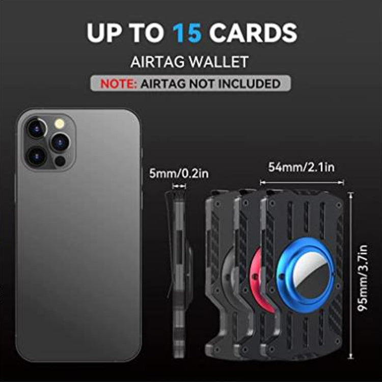 Men Ultra Slim Tracker Card Holder RFID Metal Card Holder for AirTag(Blue) - Wallet Series by PMc TechLife | Online Shopping South Africa | PMc TechLife | Buy Now Pay Later Mobicred