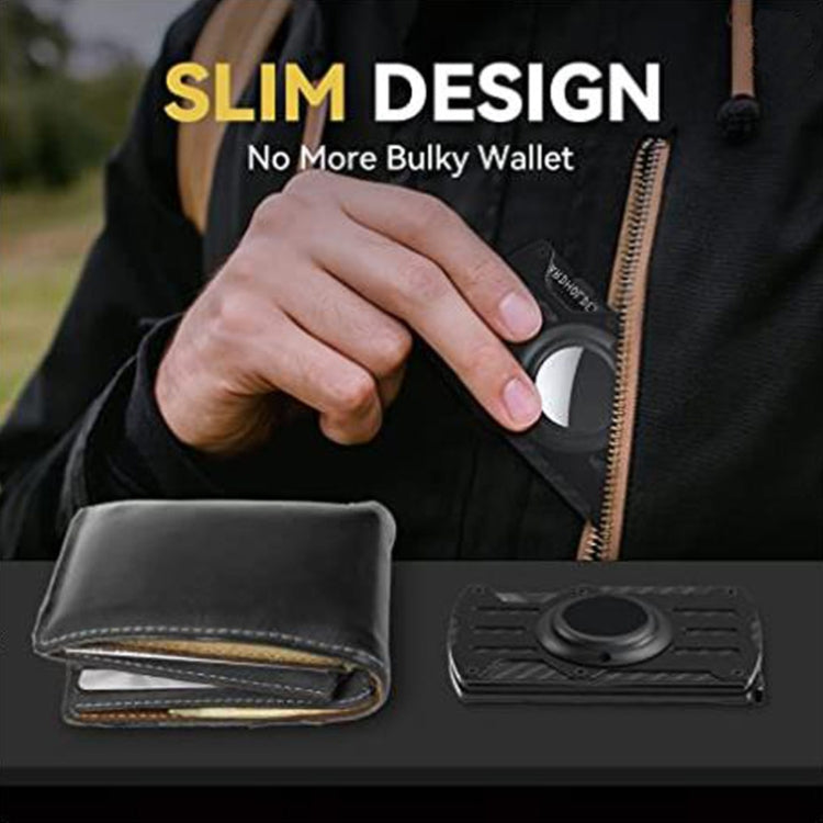 Men Ultra Slim Tracker Card Holder RFID Metal Card Holder for AirTag(Blue) - Wallet Series by PMc TechLife | Online Shopping South Africa | PMc TechLife | Buy Now Pay Later Mobicred