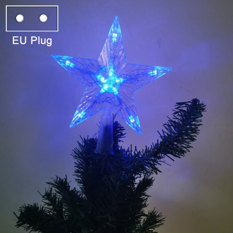 Christmas Tree Top Light LED Glowing Star Lights, Size: Small EU Plug(Blue) - Christmas Decoration Lamps by PMC TechLife | Online Shopping South Africa | PMC TechLife | Buy Now Pay Later Mobicred