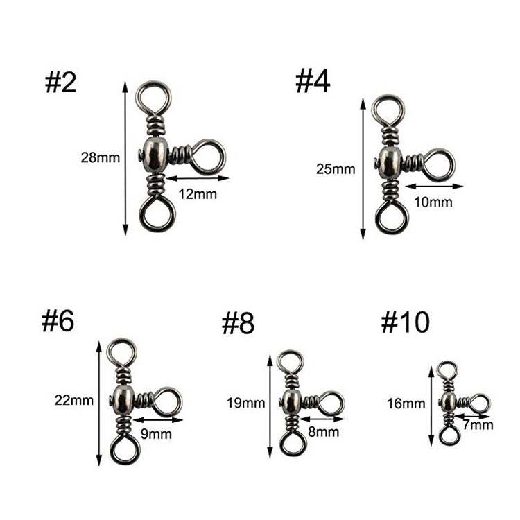 115 PCS / Box Bottle-Shaped Three-Pronged Swivel Stainless Steel Fishing Character Ring - Fishing Hooks by PMC TechLife | Online Shopping South Africa | PMC TechLife