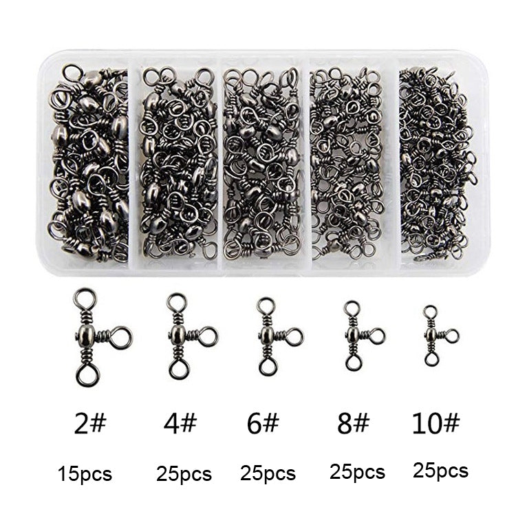 115 PCS / Box Bottle-Shaped Three-Pronged Swivel Stainless Steel Fishing Character Ring - Fishing Hooks by PMC TechLife | Online Shopping South Africa | PMC TechLife