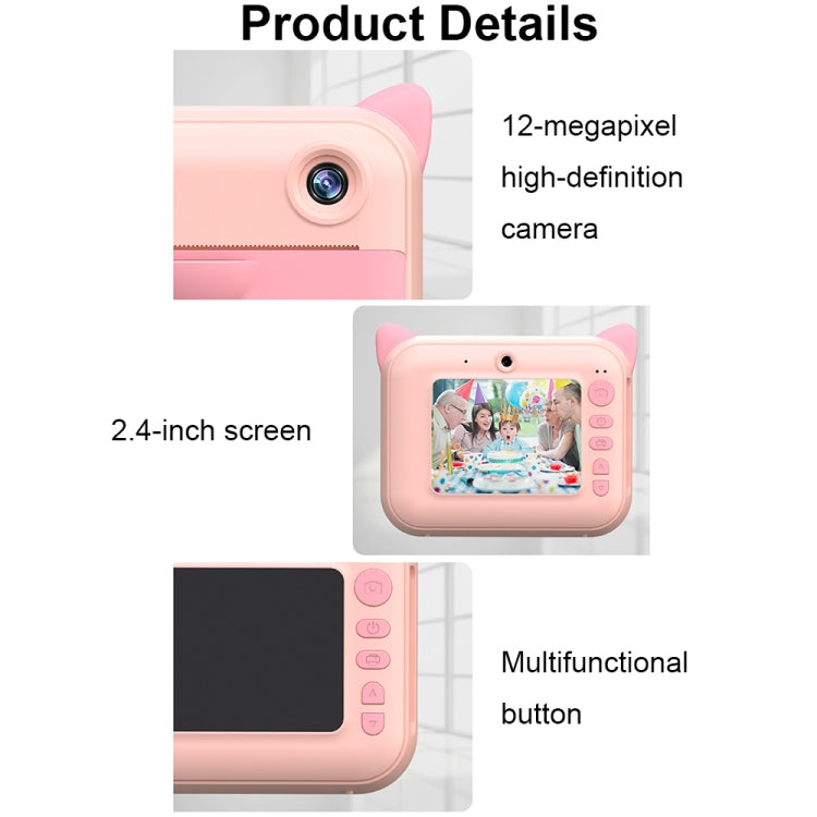 CP01 2.4 Inch HD Screen Kids Toy Thermal Printing Camera no Memory Card(Pink) - Children Cameras by PMC TechLife | Online Shopping South Africa | PMC TechLife | Buy Now Pay Later Mobicred