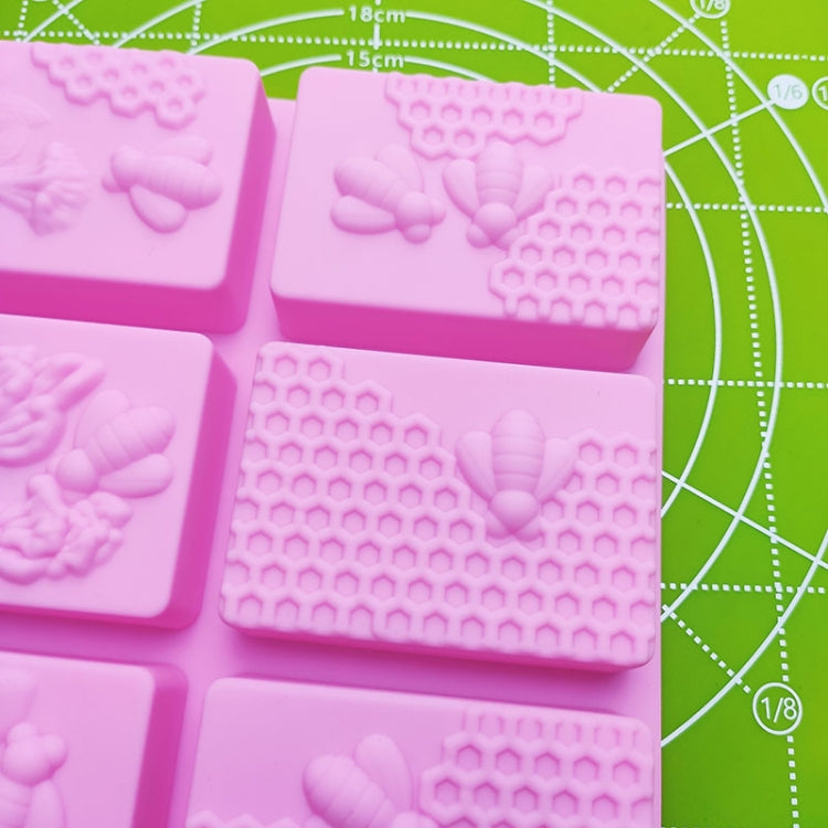 6 Grid  Square Honeycomb Ice Cube Cake Mould Square Handmade Soap Mould(Pink) - Food Molds by PMC TechLife | Online Shopping South Africa | PMC TechLife