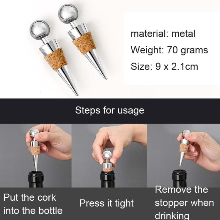 2 PCS Metal Cork Red Wine Stoppers Synthetic Wood Wine Corks - Bottle Stopper by PMC TechLife | Online Shopping South Africa | PMC TechLife