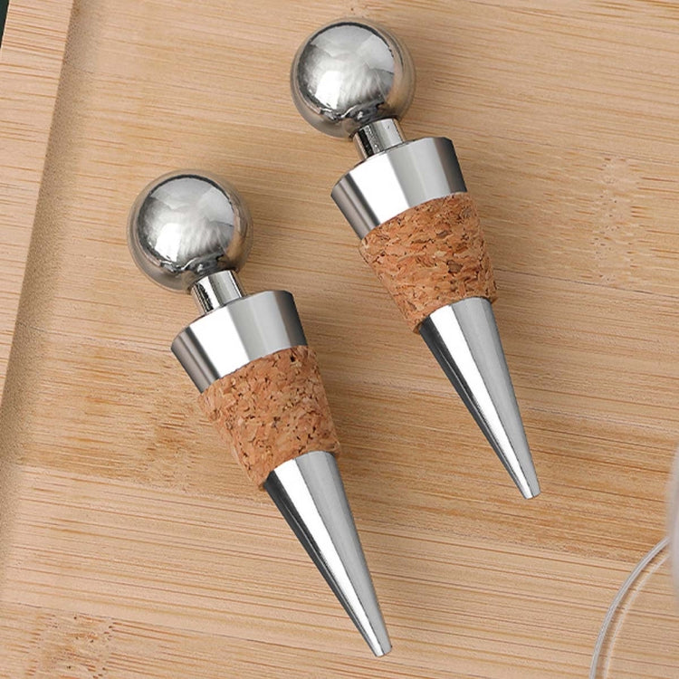 2 PCS Metal Cork Red Wine Stoppers Synthetic Wood Wine Corks - Bottle Stopper by PMC TechLife | Online Shopping South Africa | PMC TechLife