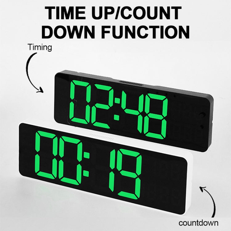 6629 13 Inch Multifunctional LED Living Room Large Screen Wall Clock(Black Shell Green Light) - Wall Clock by PMc TechLife | Online Shopping South Africa | PMc TechLife | Buy Now Pay Later Mobicred