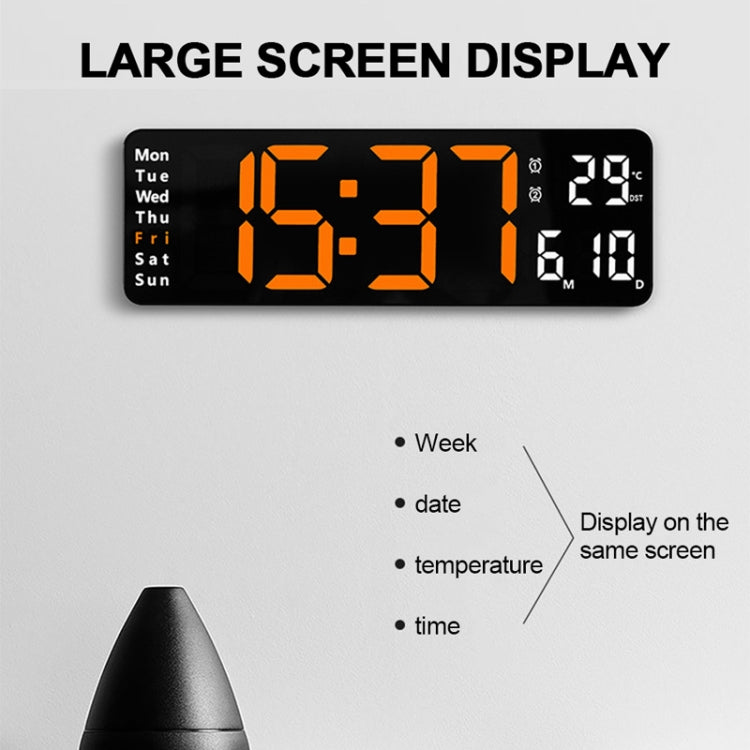 6629 13 Inch Multifunctional LED Living Room Large Screen Wall Clock(White Shell Orange Light) - Wall Clock by PMc TechLife | Online Shopping South Africa | PMc TechLife | Buy Now Pay Later Mobicred