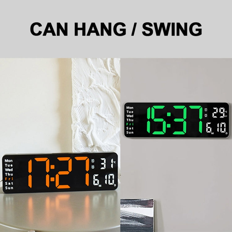 6629 13 Inch Multifunctional LED Living Room Large Screen Wall Clock(White Shell Orange Light) - Wall Clock by PMc TechLife | Online Shopping South Africa | PMc TechLife | Buy Now Pay Later Mobicred