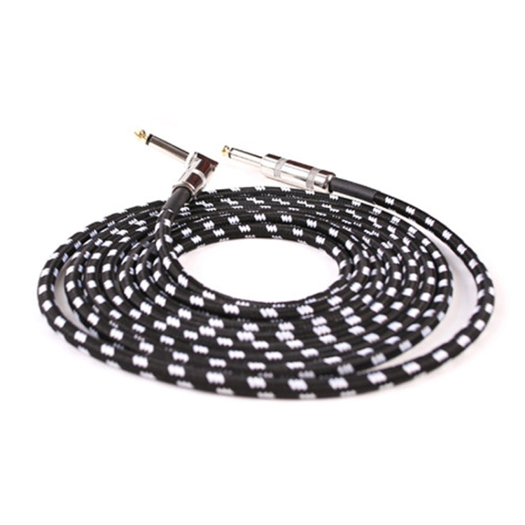 Guitar Connection Wire Folk Bass Performance Noise Reduction Elbow Audio Guitar Wire, Size: 6m(Black White) - Microphone Audio Cable & Connector by PMC TechLife | Online Shopping South Africa | PMC TechLife