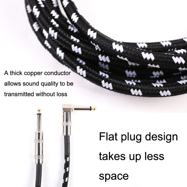 Guitar Connection Wire Folk Bass Performance Noise Reduction Elbow Audio Guitar Wire, Size: 6m(Black White) - Microphone Audio Cable & Connector by PMC TechLife | Online Shopping South Africa | PMC TechLife