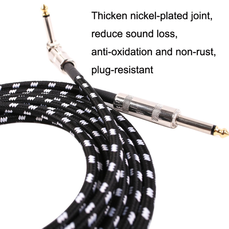 Guitar Connection Wire Folk Bass Performance Noise Reduction Elbow Audio Guitar Wire, Size: 6m(Black White) - Microphone Audio Cable & Connector by PMC TechLife | Online Shopping South Africa | PMC TechLife