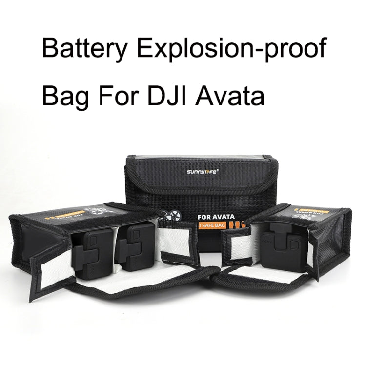 Sunnylife AT-DC479 Put 3 Batteries Battery Explosion-proof Bag For DJI Avata - Cases & Bags by PMC TechLife | Online Shopping South Africa | PMC TechLife | Buy Now Pay Later Mobicred