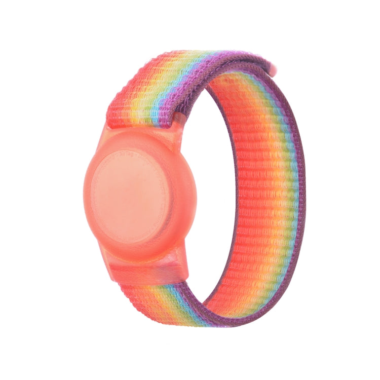 220mm  For AirTag Tracker Child Adult Nylon Strap Wristband Protective Case (Rainbow) - Watch Strap Series by PMC TechLife | Online Shopping South Africa | PMC TechLife | Buy Now Pay Later Mobicred