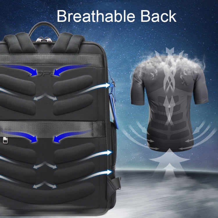 Bopai 61-121981 Multifunctional Anti-theft Laptop Business Backpack with USB Charging Hole(Navy Blue) - free shipping - PMC Jewellery - Order now!