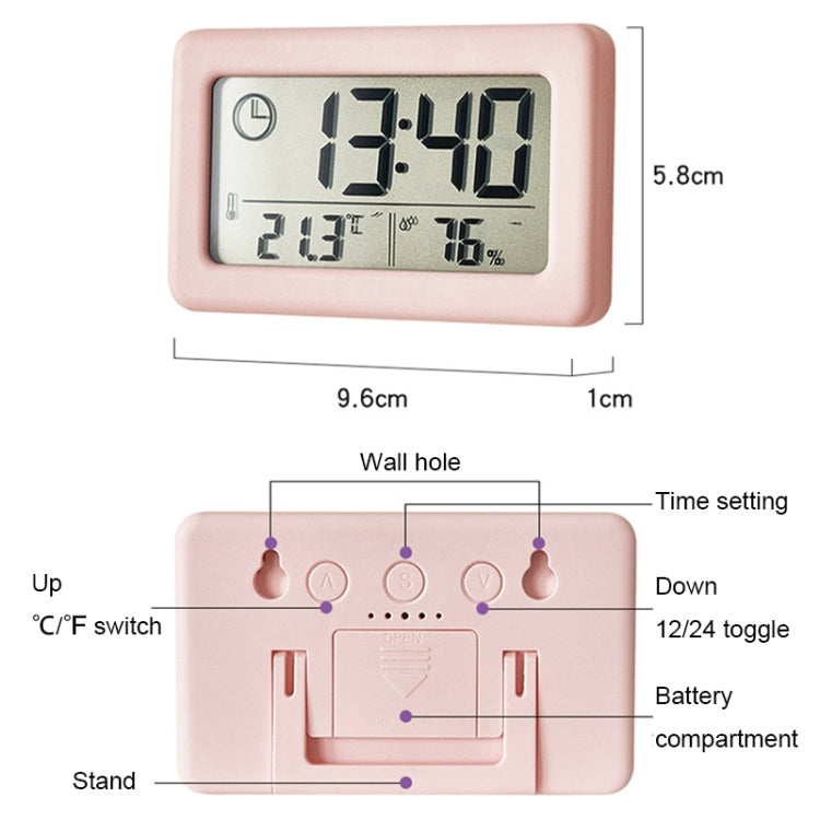 YD005 Mini Light and Thin LCD Screen Temperature/Humidity Meter Electronic Clock(Blue) - Alarm Clocks by PMc TechLife | Online Shopping South Africa | PMc TechLife | Buy Now Pay Later Mobicred