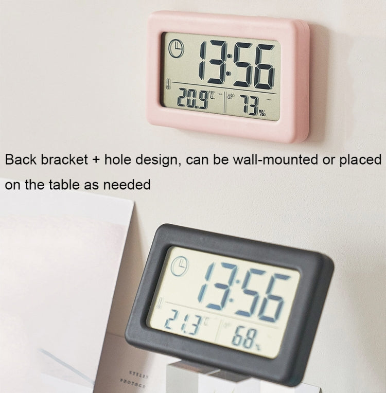 YD005 Mini Light and Thin LCD Screen Temperature/Humidity Meter Electronic Clock(Black) - Alarm Clocks by PMc TechLife | Online Shopping South Africa | PMc TechLife | Buy Now Pay Later Mobicred