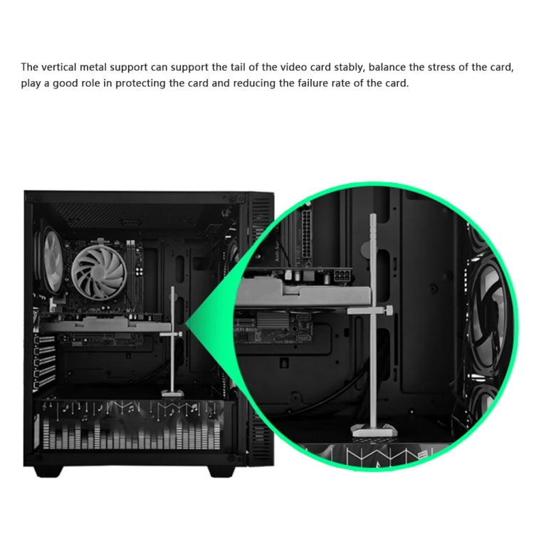 Aluminum Alloy Vertical Graphics Card Protection Support Bracket(Silver) - Caddies & Enclosures by PMC Jewellery | Online Shopping South Africa | PMC Jewellery | Buy Now Pay Later Mobicred