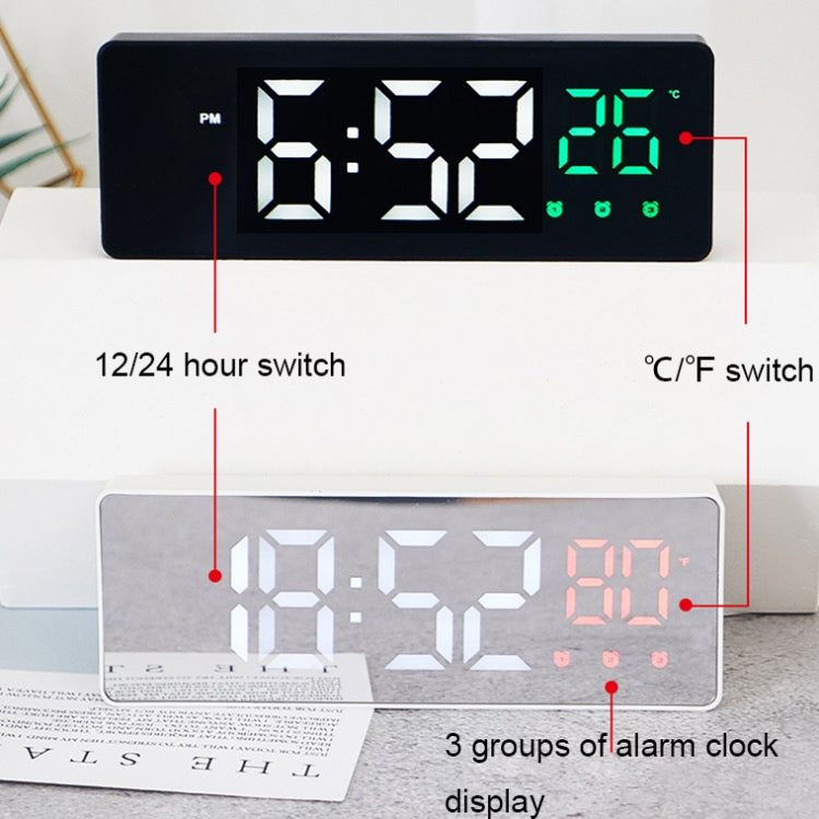 0715 Voice-activated LED Mute Date Temperature Display Electronic Clock(Black Shell Green Light) - Alarm Clocks by PMc TechLife | Online Shopping South Africa | PMc TechLife | Buy Now Pay Later Mobicred