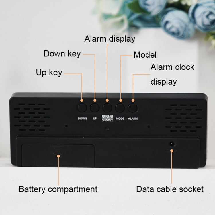0715 Voice-activated LED Mute Date Temperature Display Electronic Clock(White Shell Green Light) - Alarm Clocks by PMc TechLife | Online Shopping South Africa | PMc TechLife | Buy Now Pay Later Mobicred