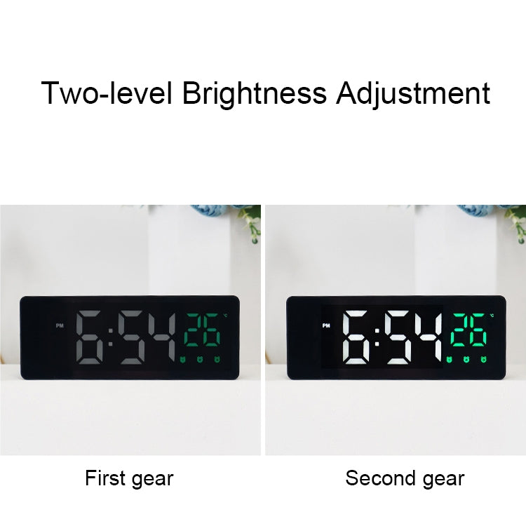 0715 Voice-activated LED Mute Date Temperature Display Electronic Clock(Black Surface Green Light) - Alarm Clocks by PMc TechLife | Online Shopping South Africa | PMc TechLife | Buy Now Pay Later Mobicred