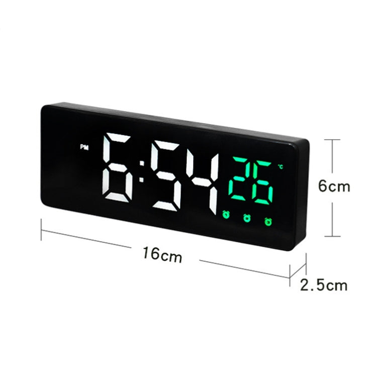 0715 Voice-activated LED Mute Date Temperature Display Electronic Clock(Black Surface Green Light) - Alarm Clocks by PMc TechLife | Online Shopping South Africa | PMc TechLife | Buy Now Pay Later Mobicred