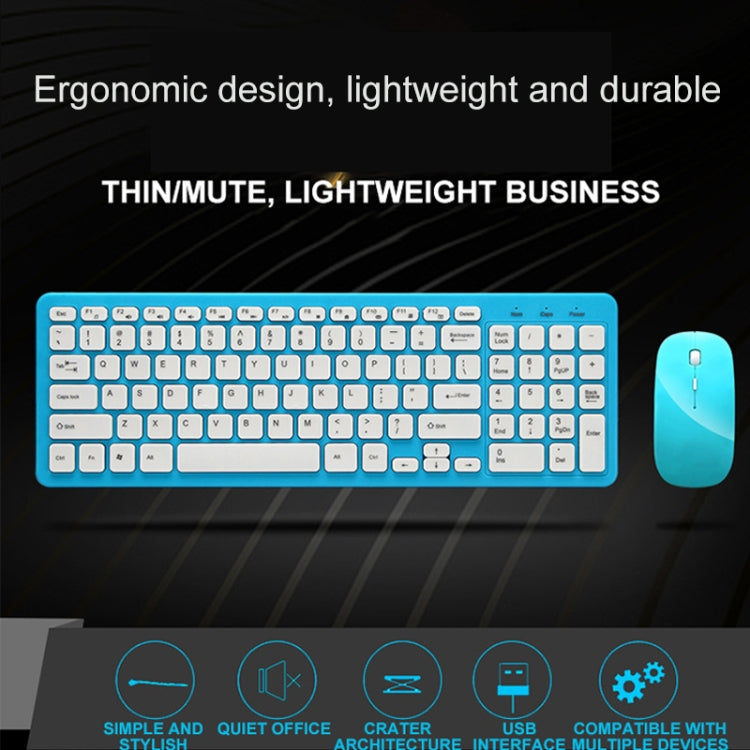 MLD-568 Office Gaming Mute Wireless Mouse Keyboard Set(Blue) - Wireless Keyboard by PMC Jewellery | Online Shopping South Africa | PMC Jewellery | Buy Now Pay Later Mobicred
