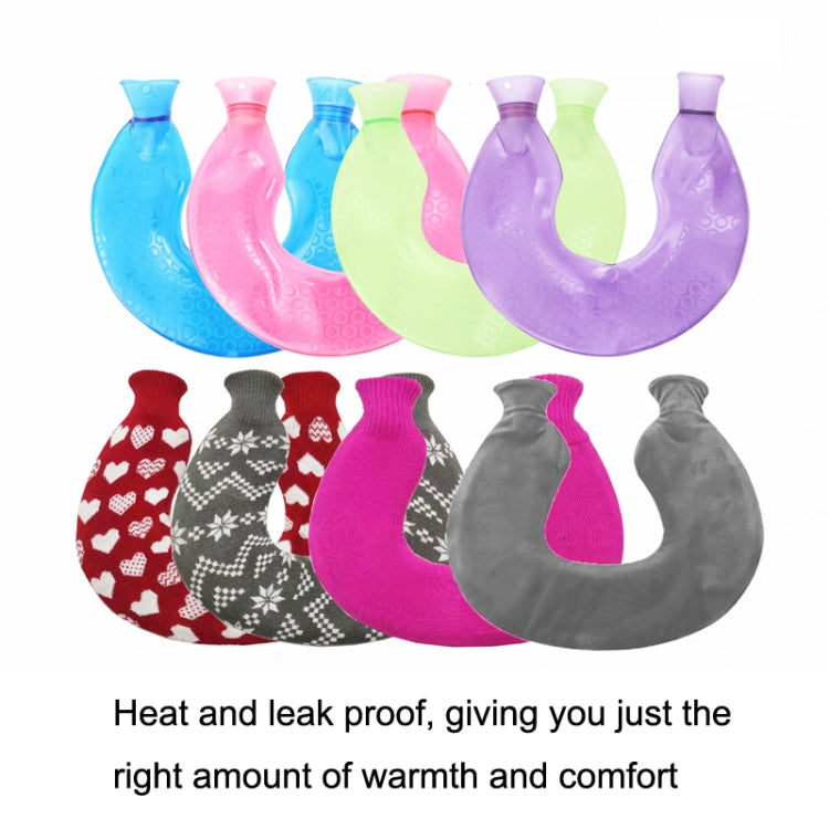U-shaped PVC Hot Compress Shoulder And Neck Explosion-proof Water Injection Hot Water Bag(Blue + Gray Crystal) - Hot Water Bags by PMC TechLife | Online Shopping South Africa | PMC TechLife | Buy Now Pay Later Mobicred