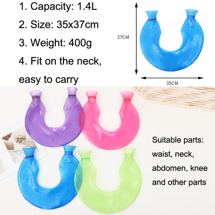 U-shaped PVC Hot Compress Shoulder And Neck Explosion-proof Water Injection Hot Water Bag(Blue + Navy Crystal) - Hot Water Bags by PMC TechLife | Online Shopping South Africa | PMC TechLife | Buy Now Pay Later Mobicred