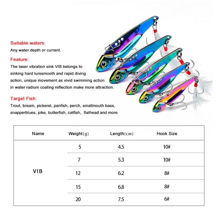 PROBEROS DW559 Colorful VIB Sequenant Far Subsidine Lure Bait, Specification: 7g - Fishing Lures by PROBEROS | Online Shopping South Africa | PMC TechLife | Buy Now Pay Later Mobicred
