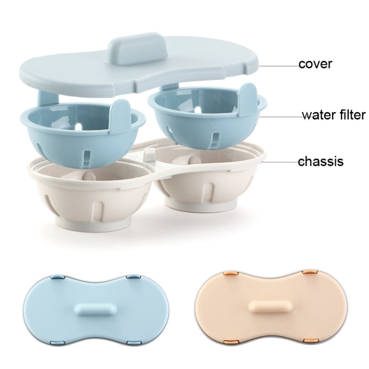 Two-compartment Steamed Egg Box Microwave Steamed Egg Plate  Egg Mold(Blue) - Gadgets by PMC TechLife | Online Shopping South Africa | PMC TechLife | Buy Now Pay Later Mobicred