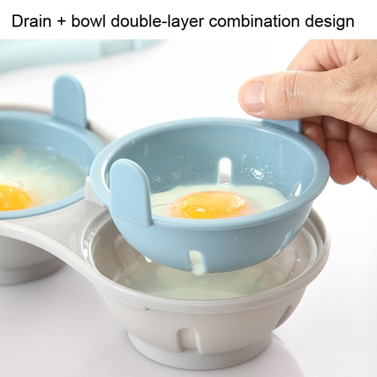 Two-compartment Steamed Egg Box Microwave Steamed Egg Plate  Egg Mold(Blue) - Gadgets by PMC TechLife | Online Shopping South Africa | PMC TechLife | Buy Now Pay Later Mobicred