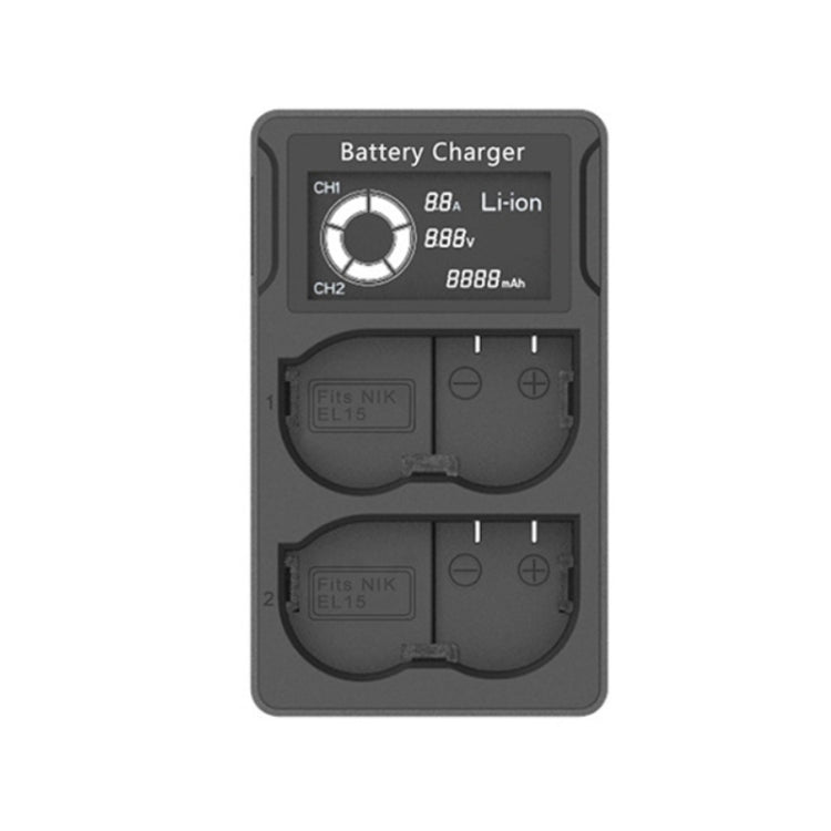 EL15 USB LCD Dual Charge SLR Camera Battery Charger - Battery USB Charger by PMC TechLife | Online Shopping South Africa | PMC TechLife | Buy Now Pay Later Mobicred