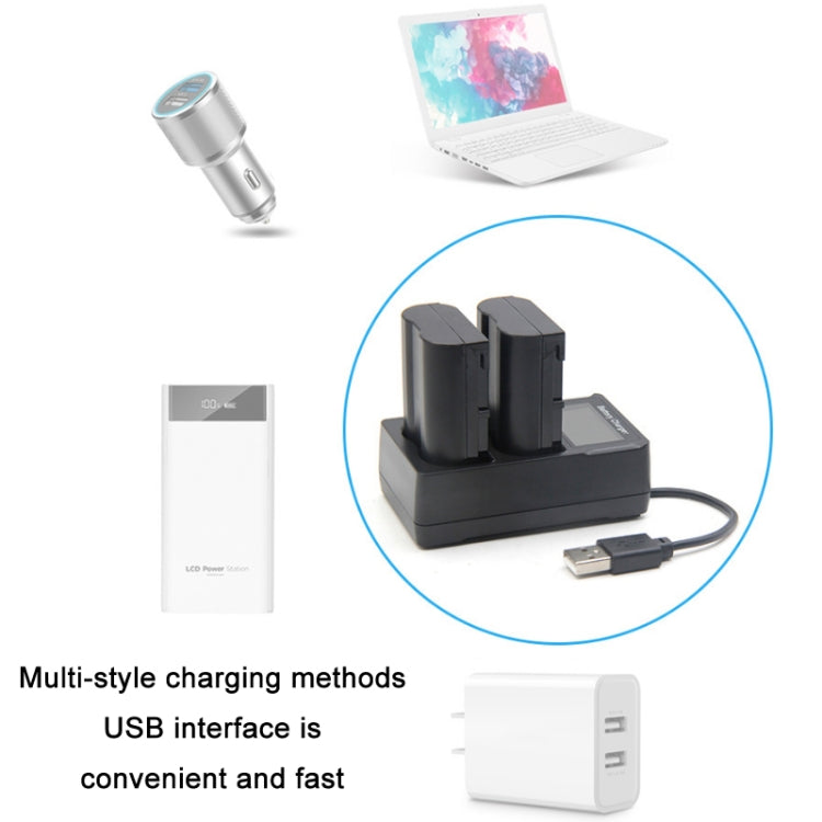EL15 USB LCD Dual Charge SLR Camera Battery Charger - Battery USB Charger by PMC TechLife | Online Shopping South Africa | PMC TechLife | Buy Now Pay Later Mobicred