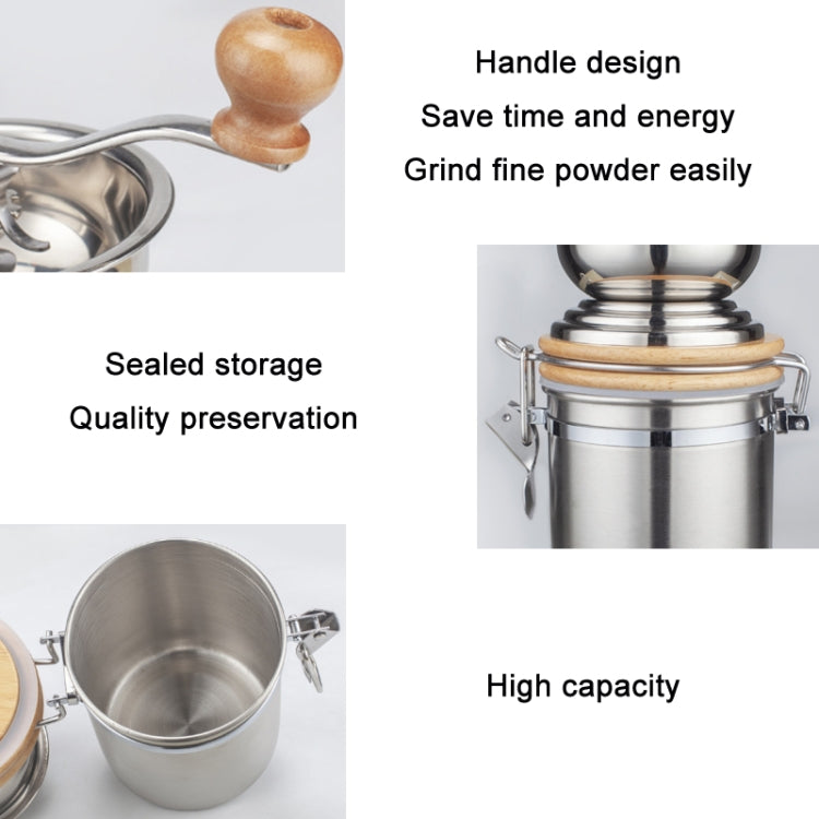 Household Stainless Steel Hand Crank Coffee Bean Grinder - free shipping - PMC TechLife - Order now!