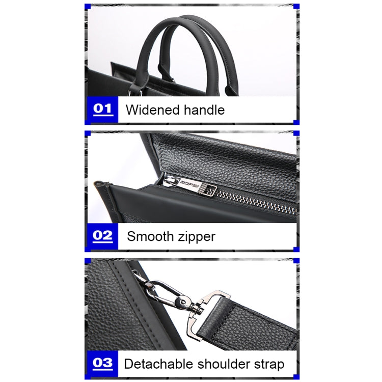 Bopai 11-98711 Multifunctional Business Waterproof Wearable Laptop Handbag(Black) - 14.1 inch by PMC Jewellery | Online Shopping South Africa | PMC Jewellery | Buy Now Pay Later Mobicred