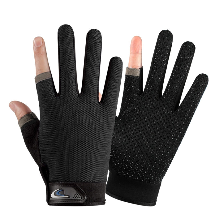 1 Pair QX0008 Outdoor Sunscreen Non-Slip Exposed Two-Finger Fishing Gloves, Size: Free Size(Black) - Safety Gloves by PMC TechLife | Online Shopping South Africa | PMC TechLife | Buy Now Pay Later Mobicred